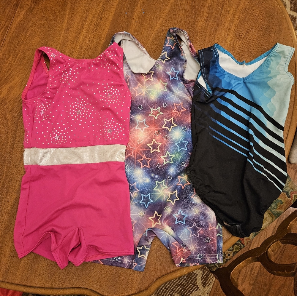 Girls Gymnastics Leotards x 3 size Small